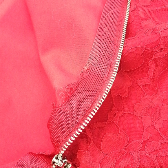 Bebe Red Lace Multi Halter Bustier Dress Bodycon - Picture 14 of 16